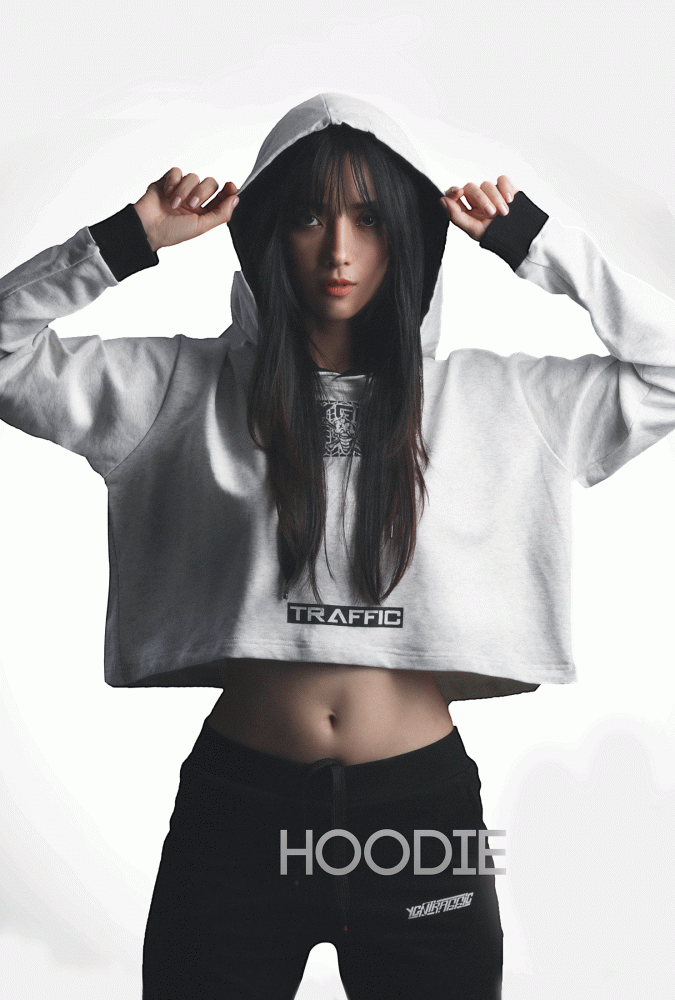 Hoodie Girl Crop Top (Gray)